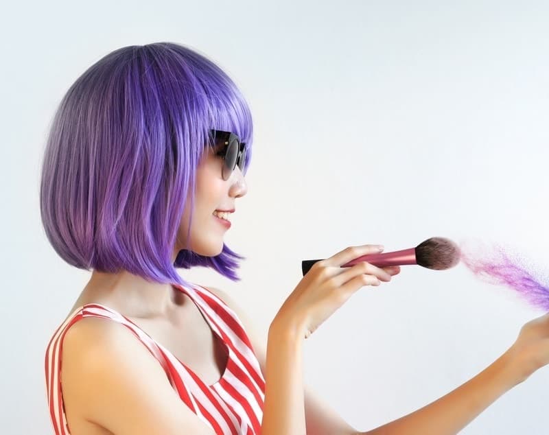Short hair with purple highlights - wide 8