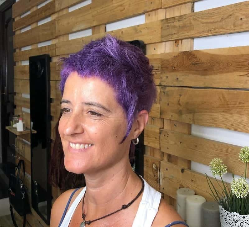 short purple hairstyle for women