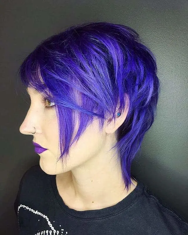 short purple pixie hair