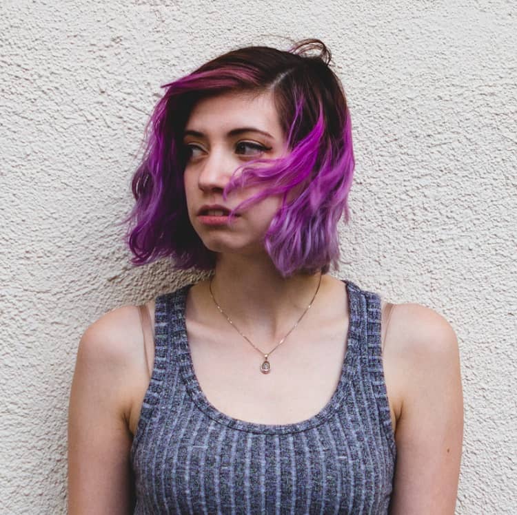 short purple ombre hair