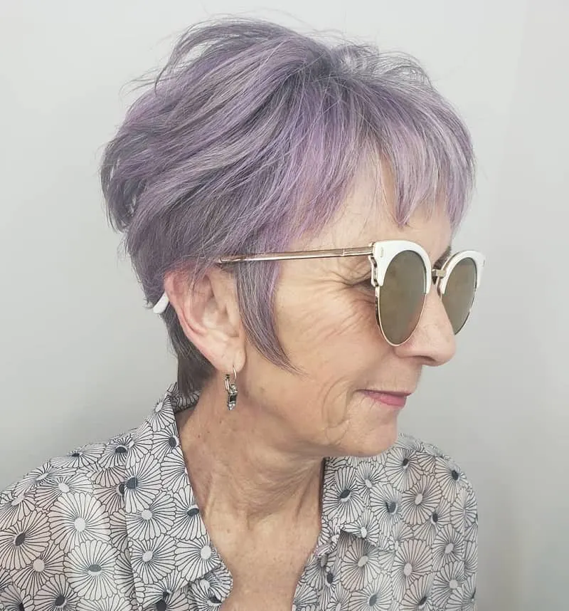 short purple pixie for over 60