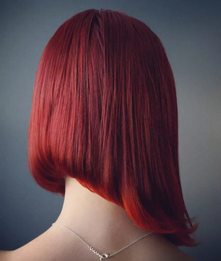 short angled red hair