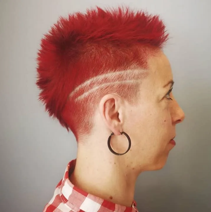 short spiky red hair