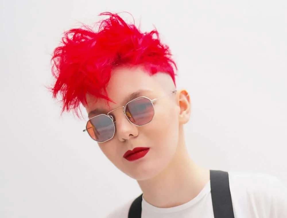 short red hair with fade