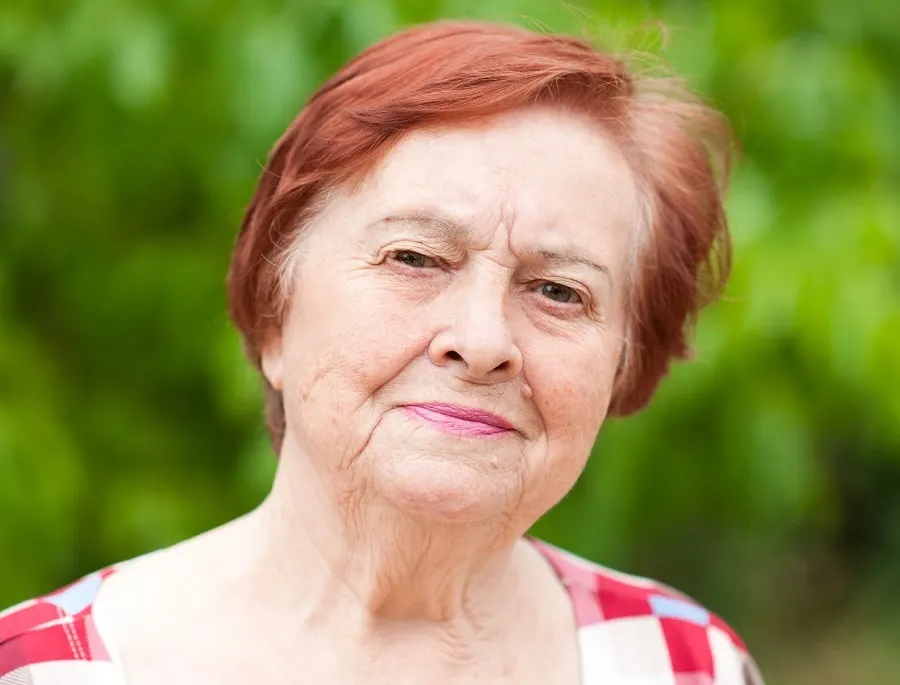 short red hairstyle for women over 70