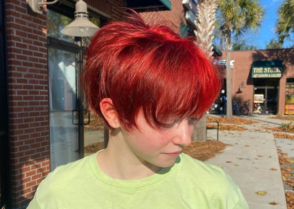 short red pixie