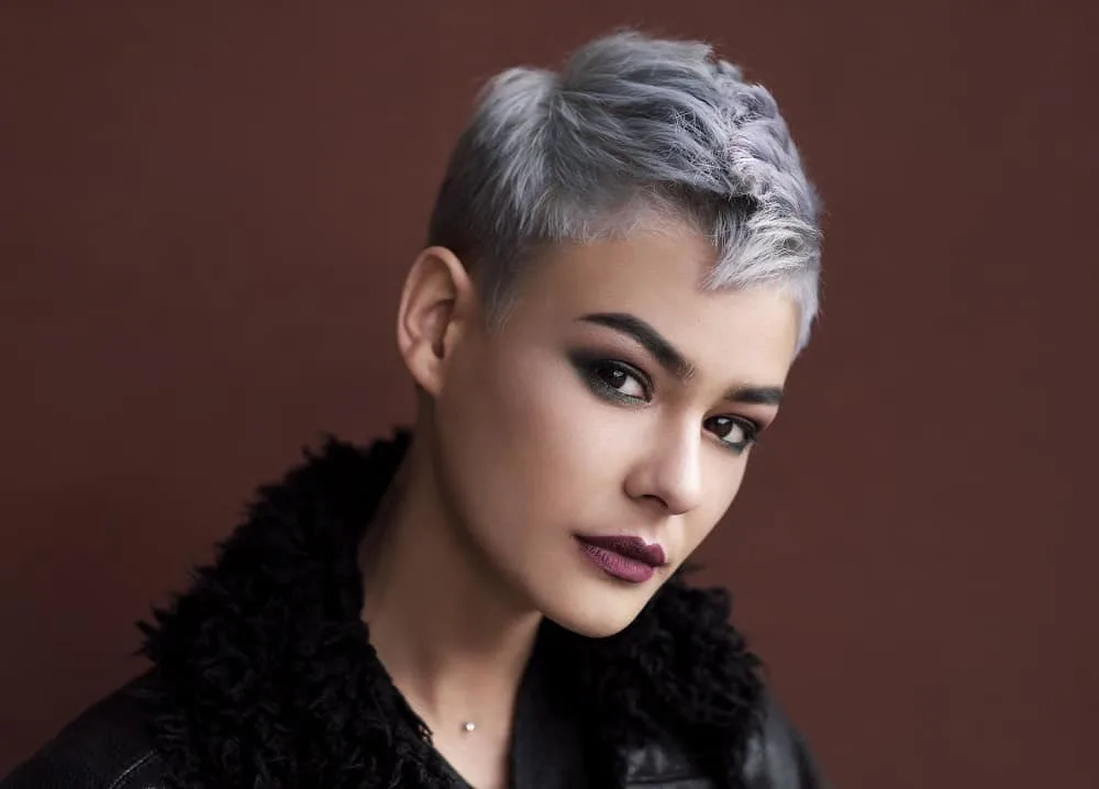 short silver edgy pixie