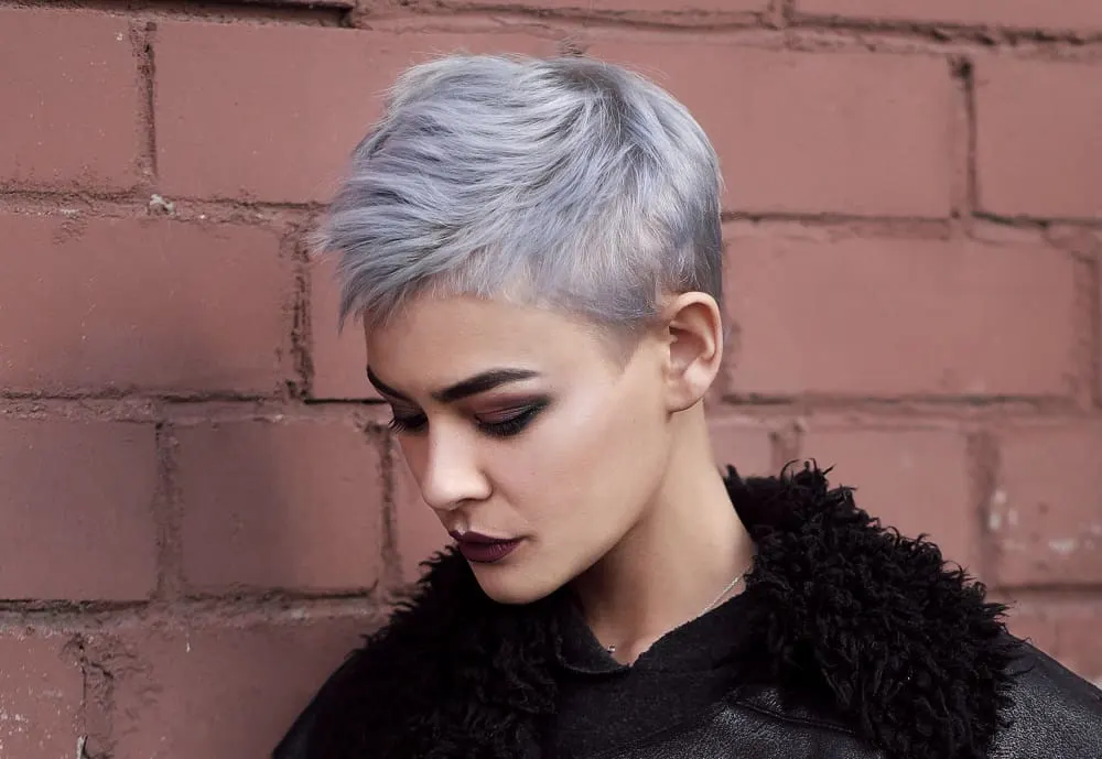 short silver hair color for women