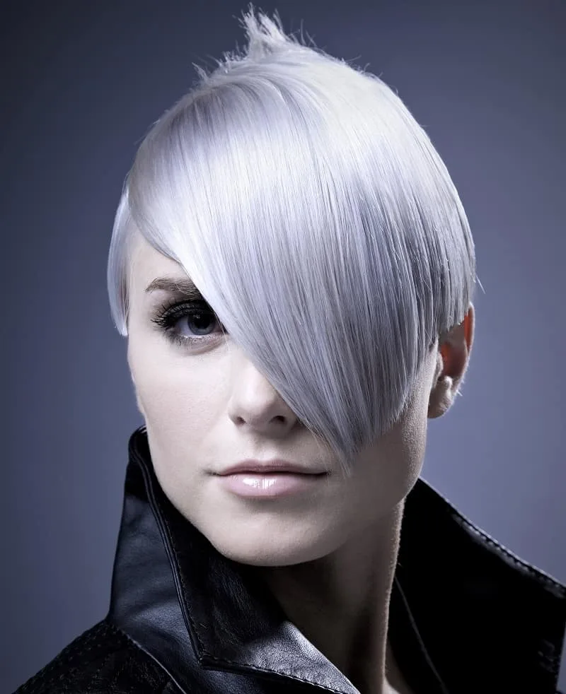 short silver hair for women