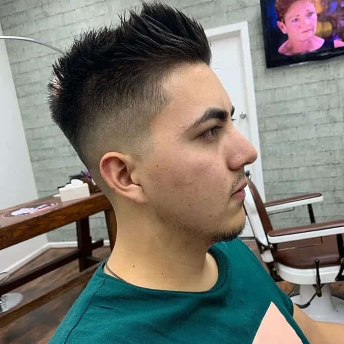 short spiky haircut with fade for guy 
