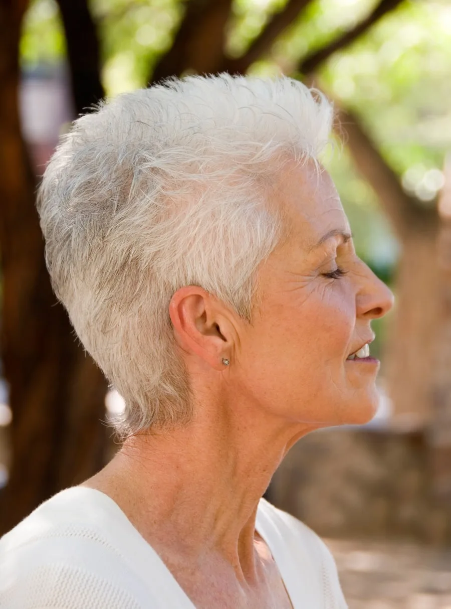 short spiky fohawk for women over 50