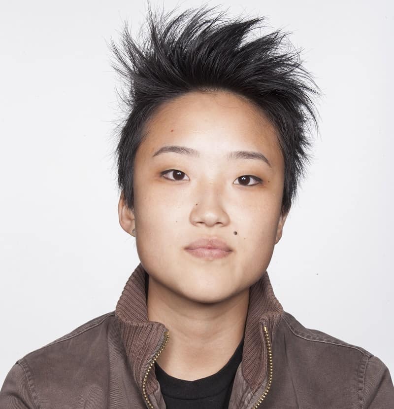 short spiky hair for Asian women