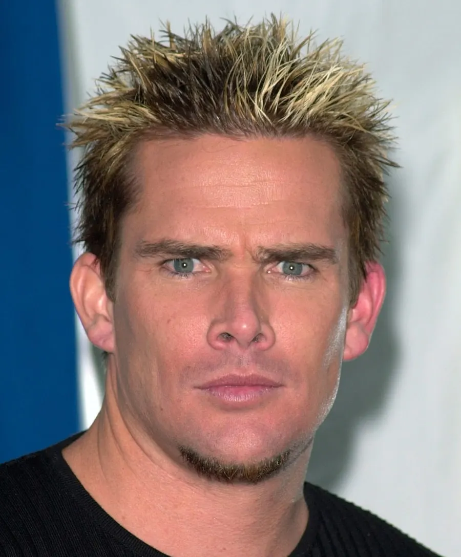 short spiky hair with frosted tips