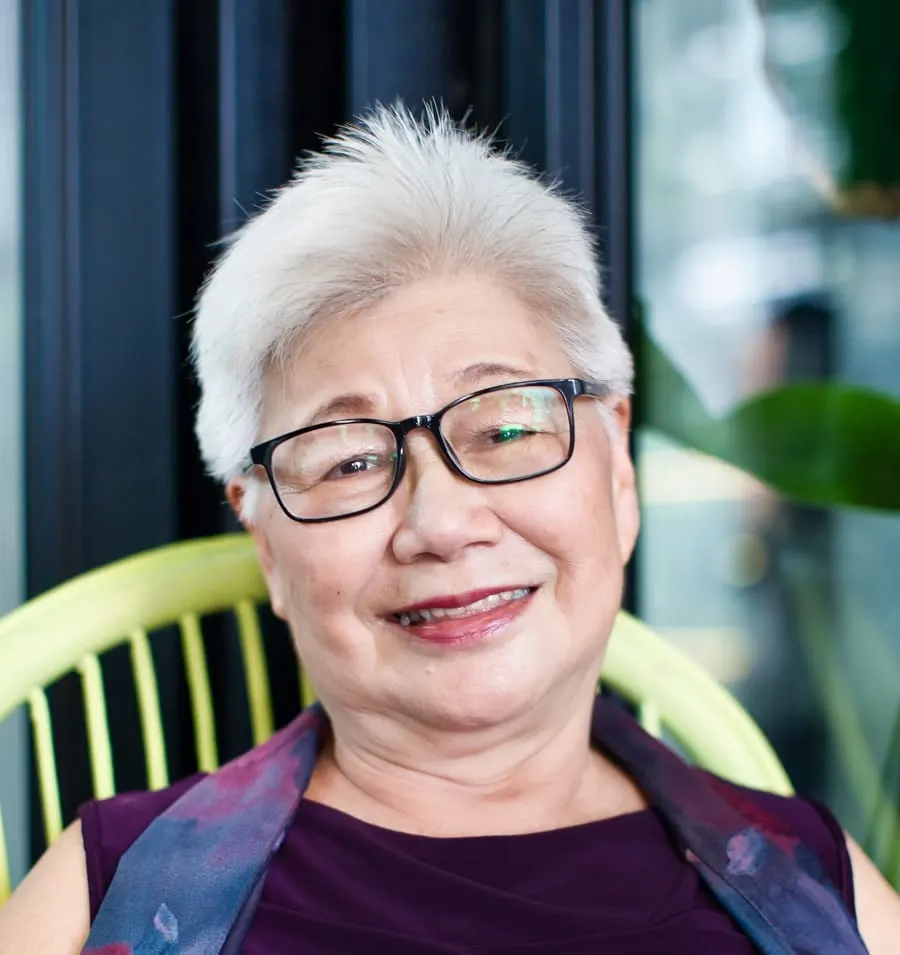 short spiky haircut for asian women over 50