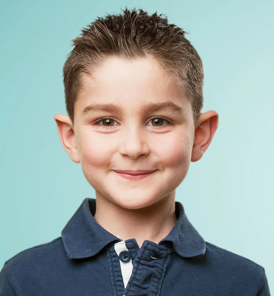 short spiky hairstyle for little boy with straight hair