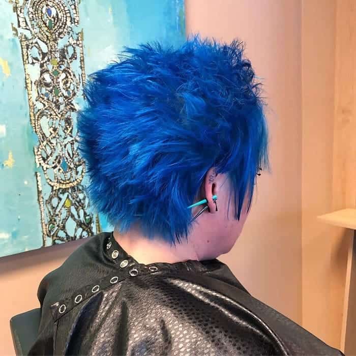 blue spiked hair