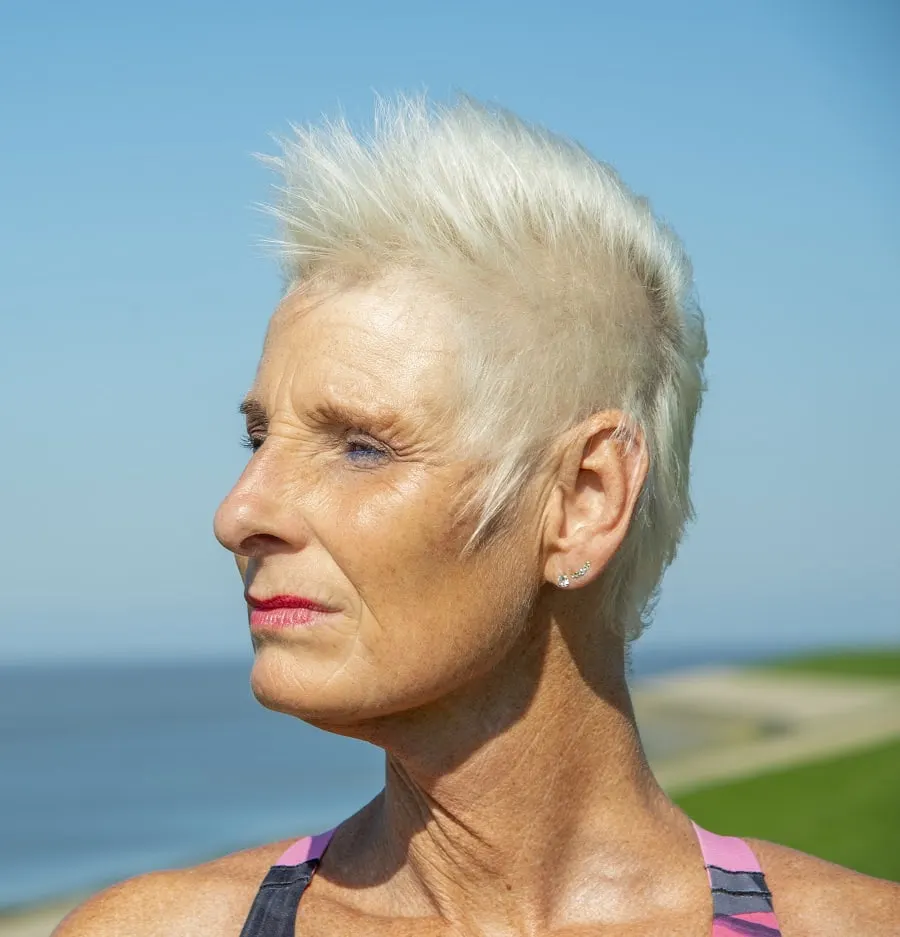 short spiky mohawk for women over 50