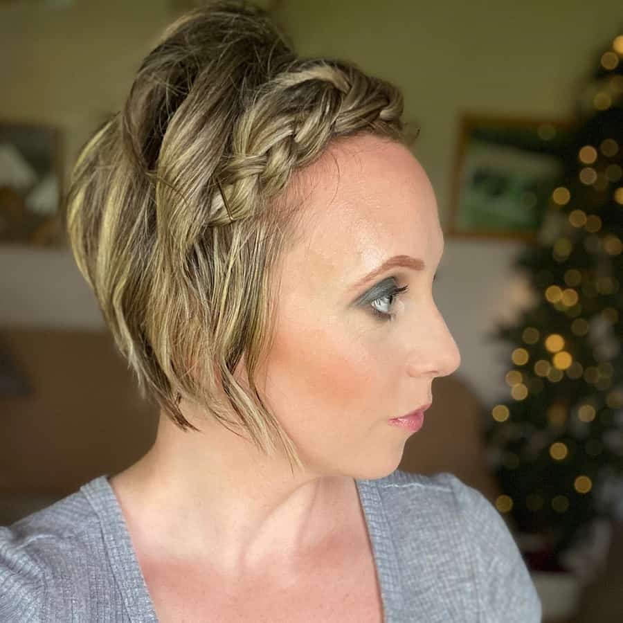 short thick wavy hair with braid