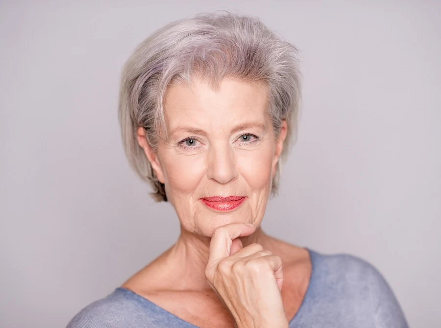 short thin hairstyle for women over 50