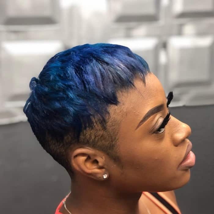 dyed short layered hair with undercut 