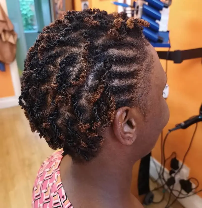 short two strand twists on natural hair