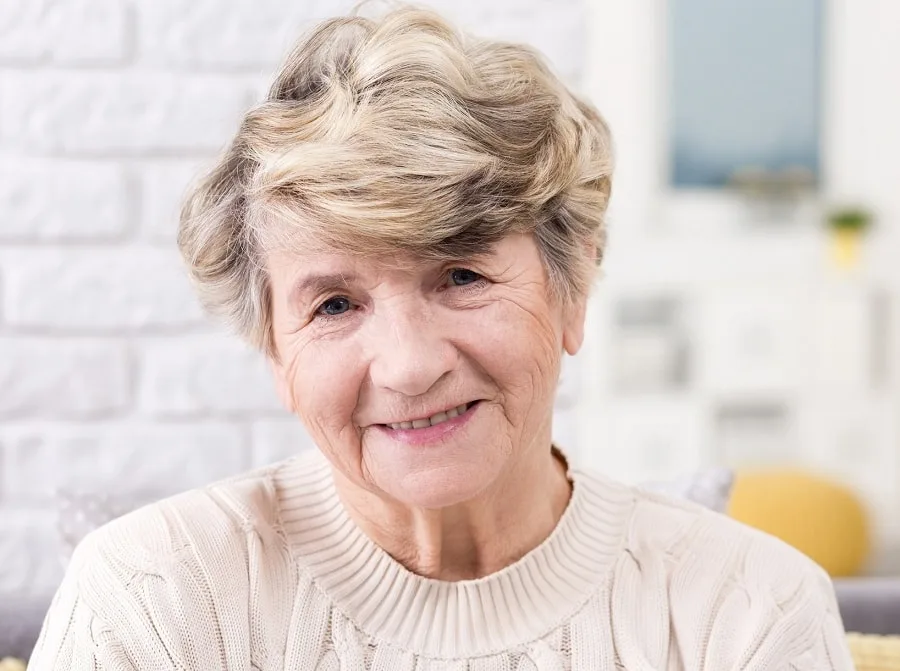 short wavy hairstyle for women over 80