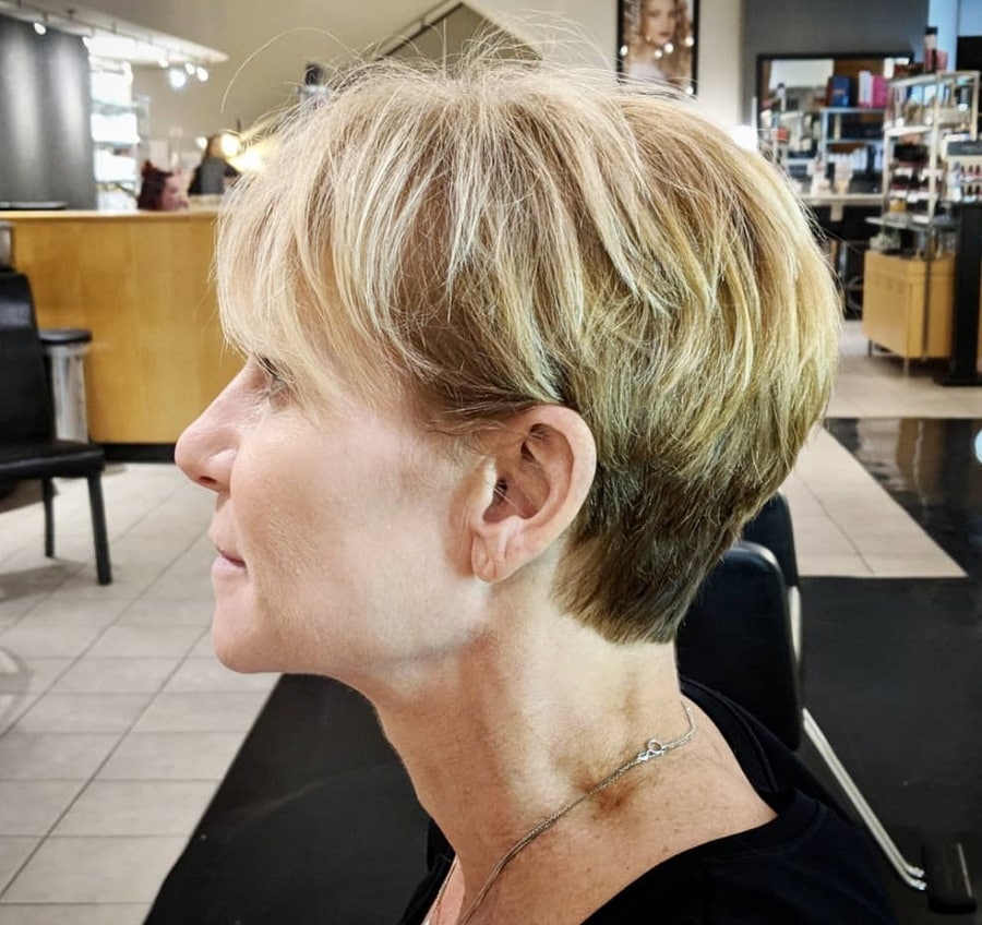 Short wedge haircut for women over 50