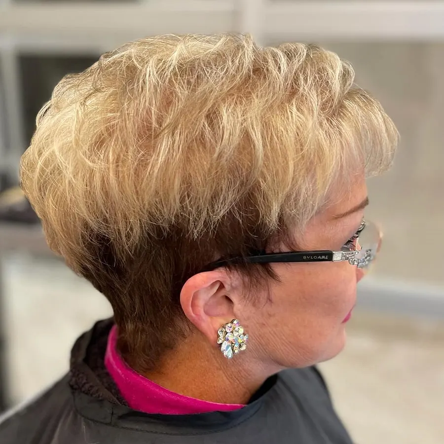 short wedge haircut for women over 60