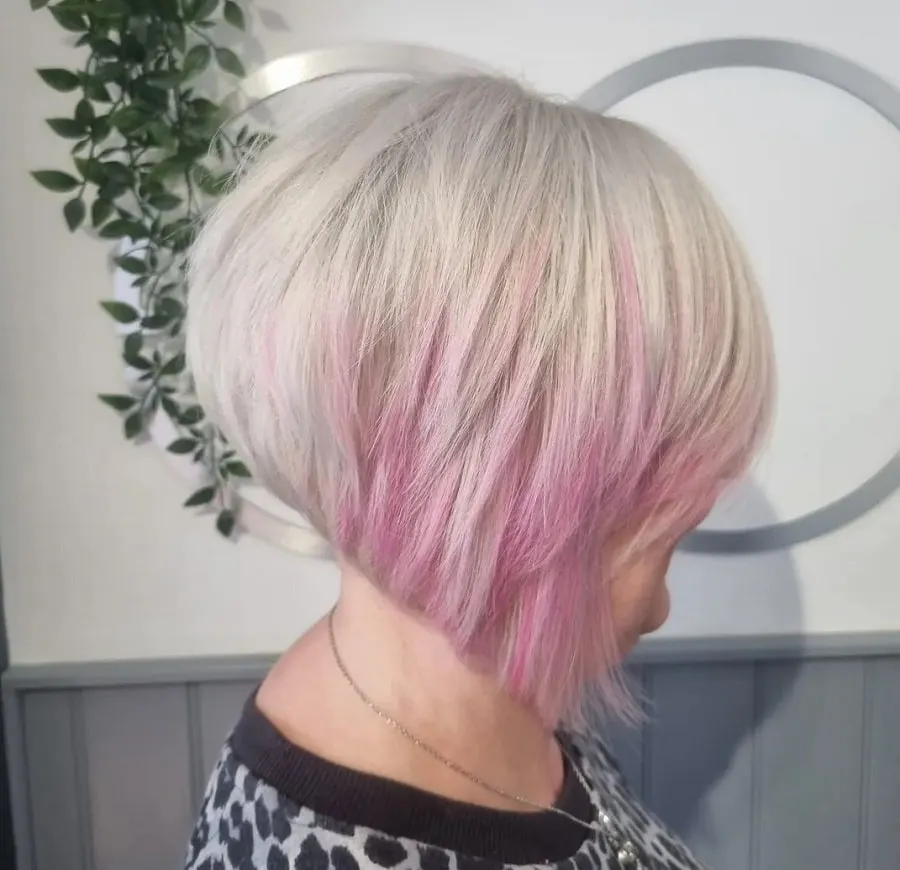 short white and pink hair