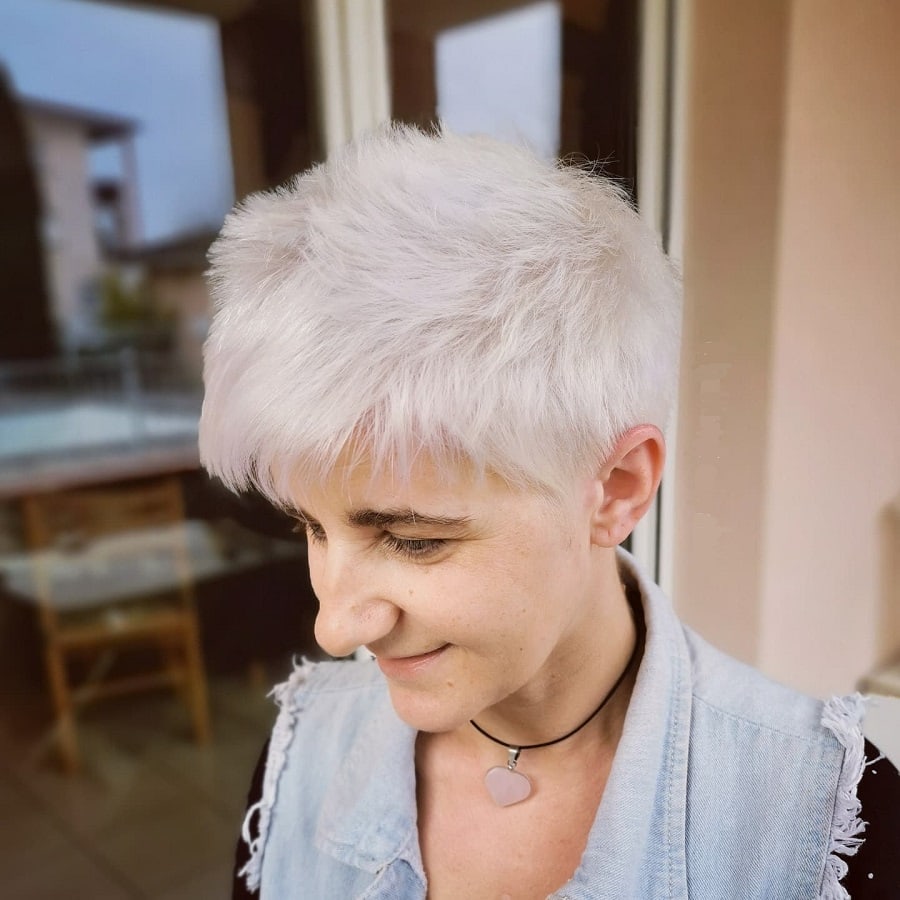 short white hair with spikes