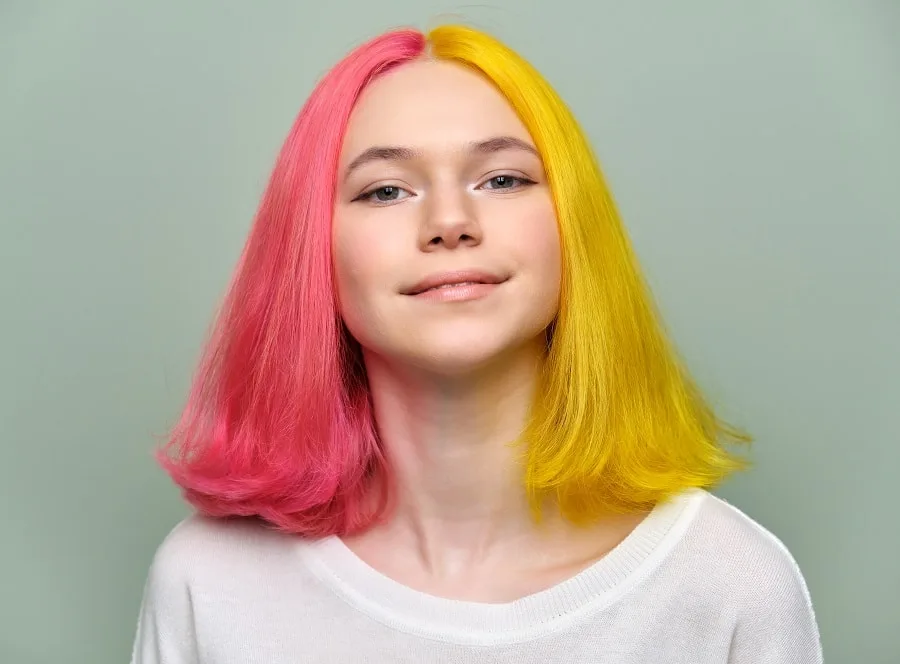 shoulder length dyed hair for teenage girls