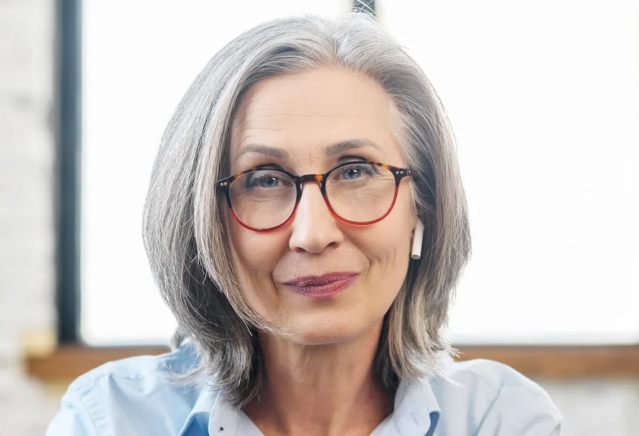 shoulder length haircut for women over 60