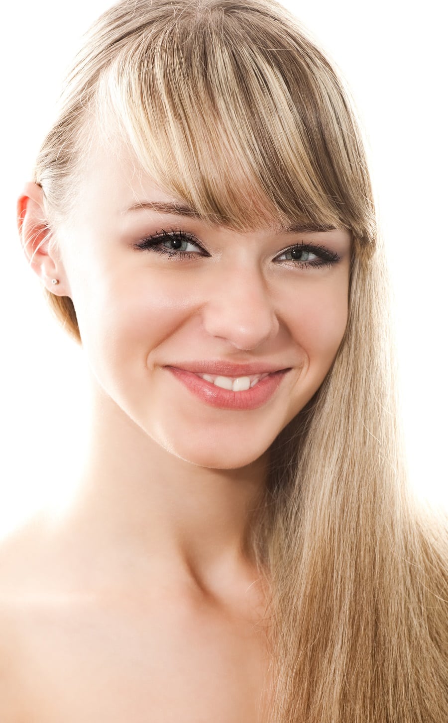 Side bangs for a heart-shaped face