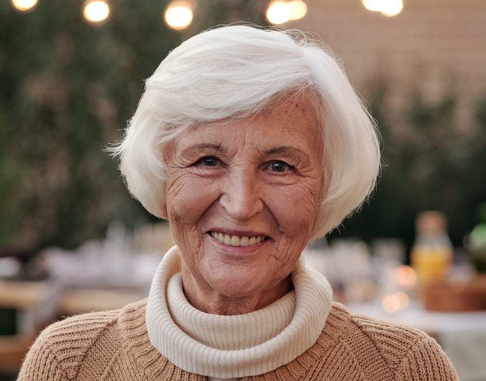 side bangs for older women with short hair