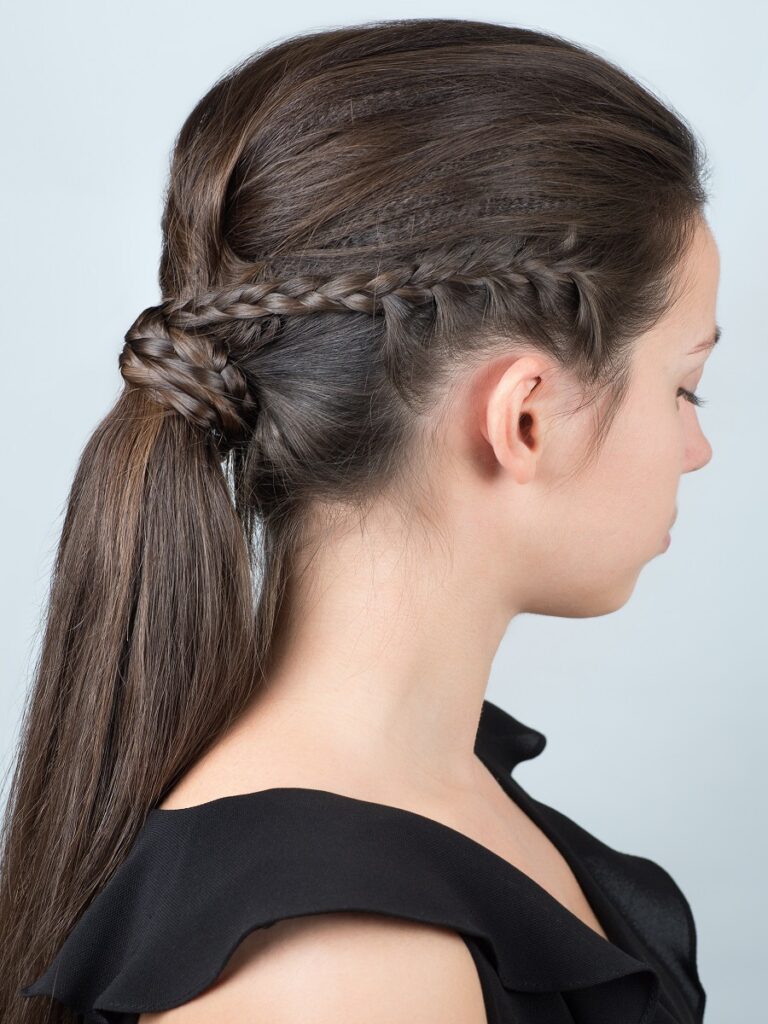 side braided ponytail