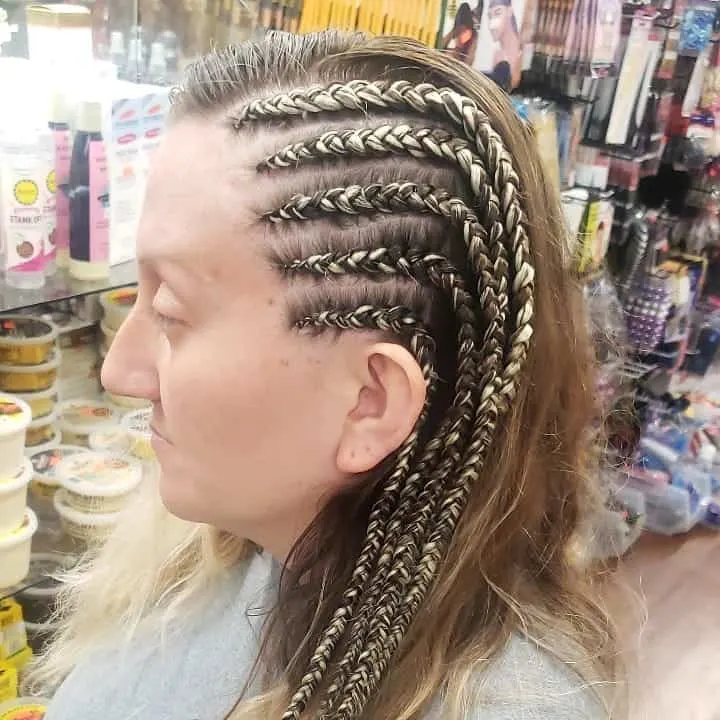 side cornrow braids