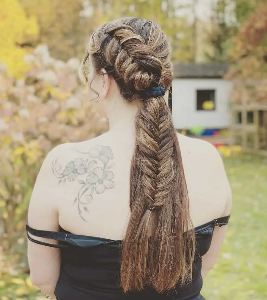 side dutch fishtail braid