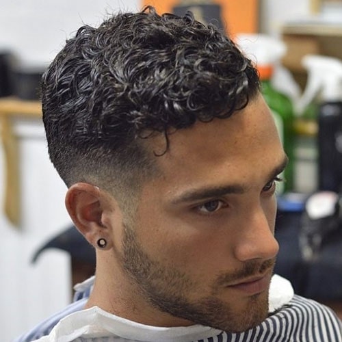 curls with side fade hair