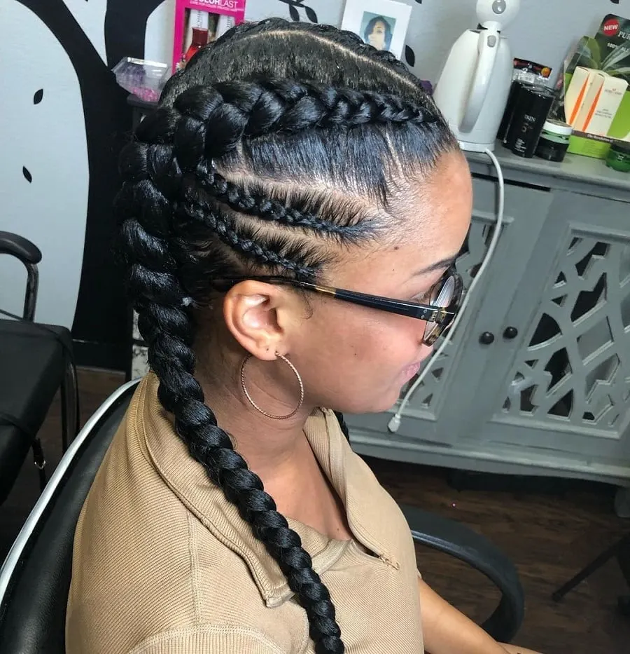 side french braids for black women