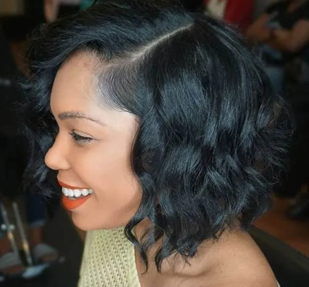 Deep side part sew in  Hair inspiration Natural hair weaves Face hair