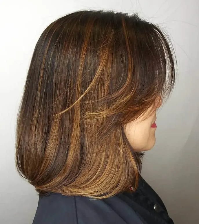Straight Brown Bob with Deep Side Part