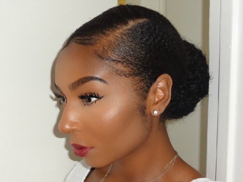 side part curly bun for women