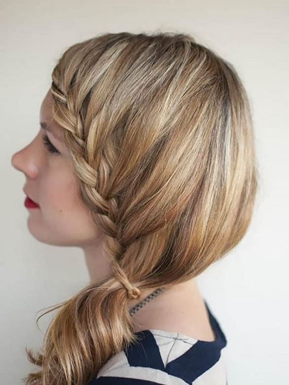 lace braid ponytail with side part
