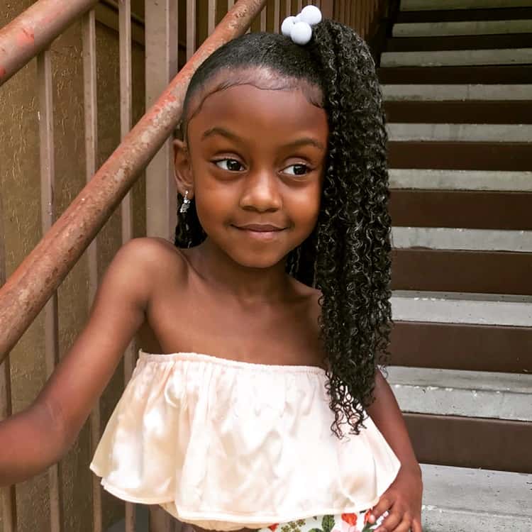 side ponytail for little black girl