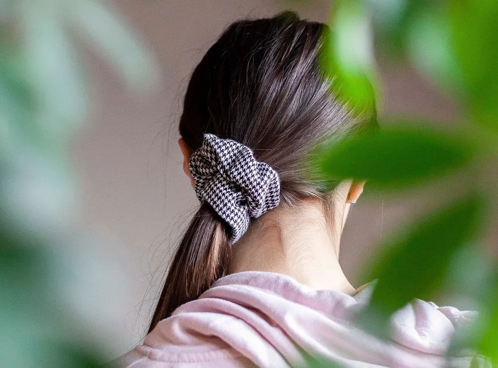 side scrunchie ponytail