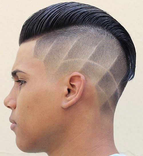 hair design with fade and lines
