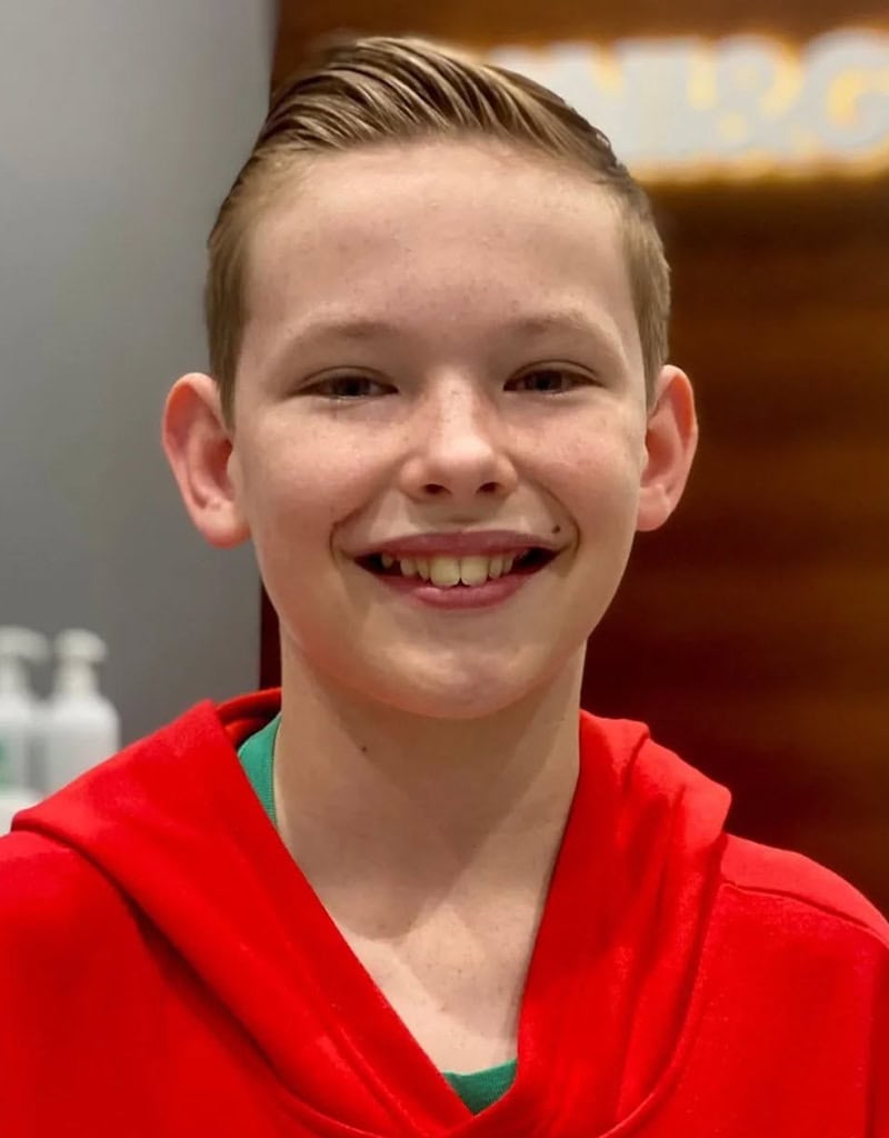 Textured side swept comb over for teen boys
