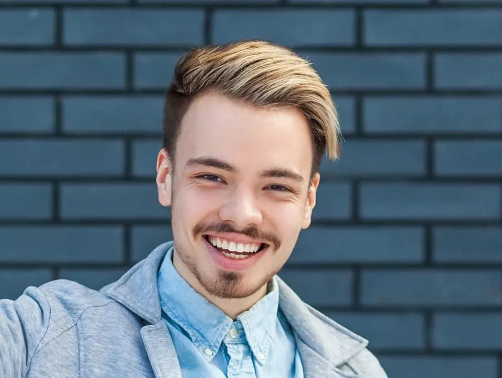 side swept haircut for oval faced men