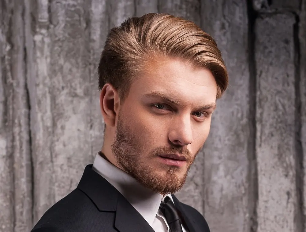 side swept hairstyle for square faced men
