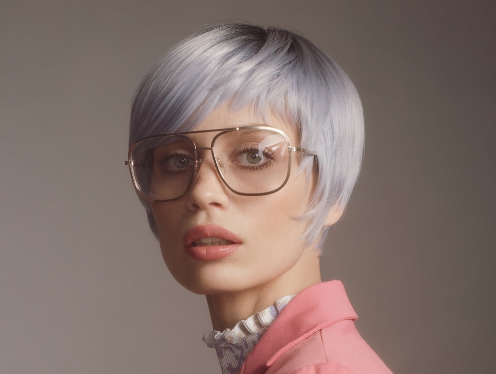 silver bangs for square faces with glasses